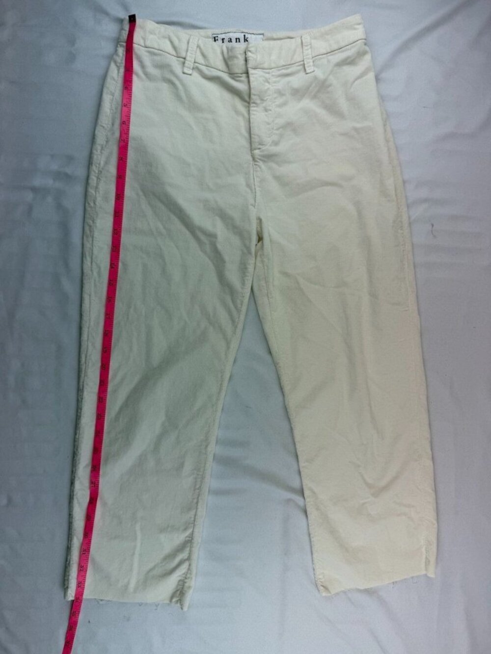 Frank & Eileen Pants Kinsale Straight Crop Light Micro Corduroy OFF WHITE 8 - Picture 7 of 8